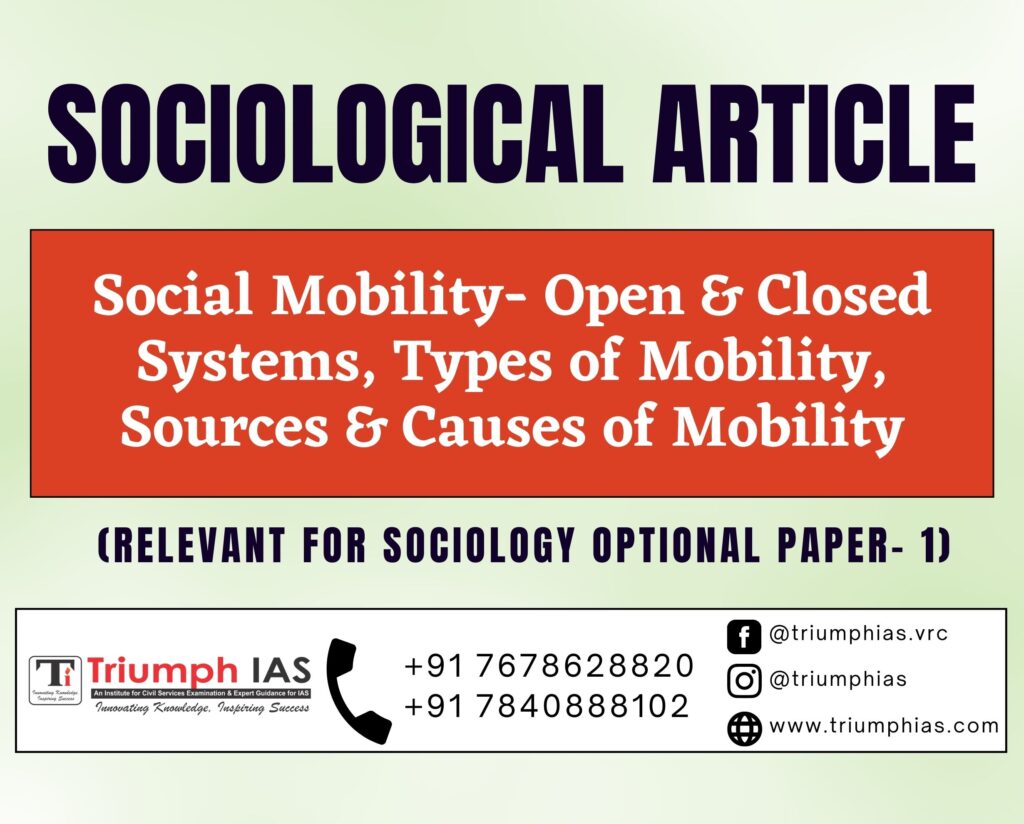 Social Mobility Open Closed Systems Types of Mobility Sources